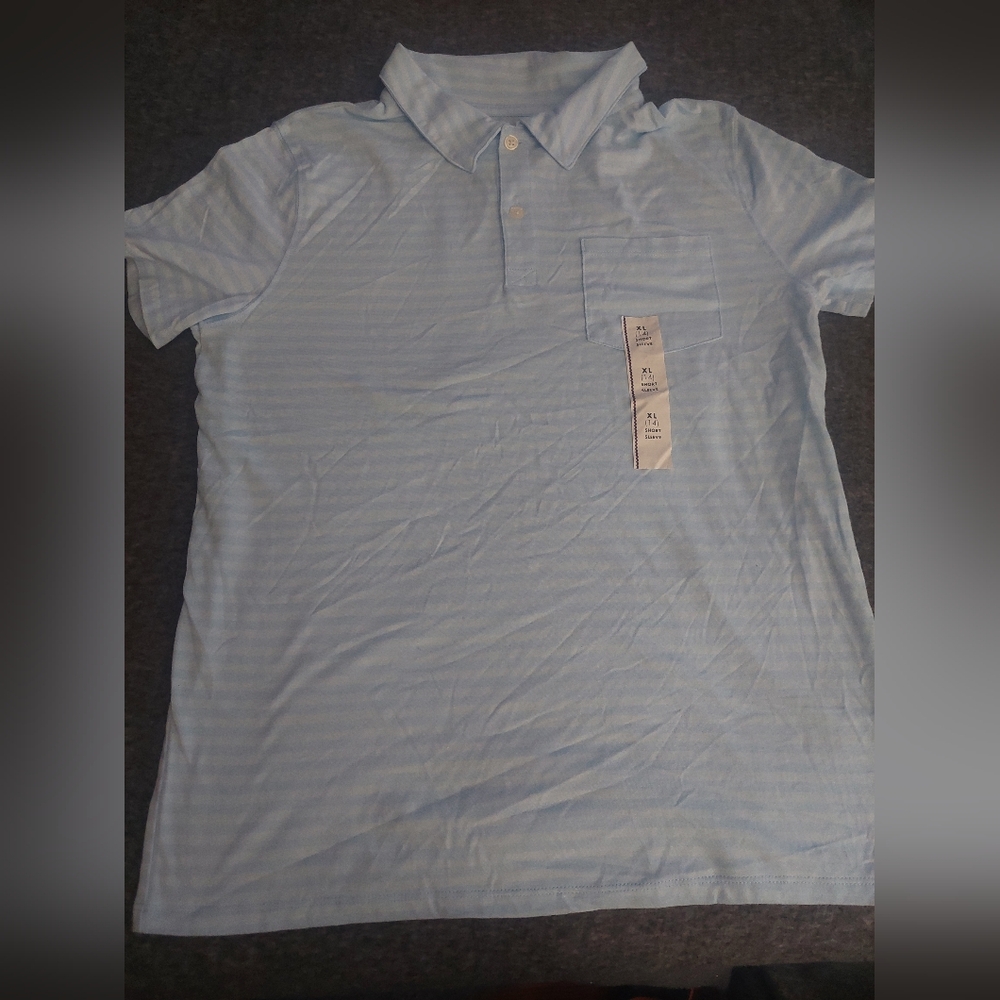Nwt Cat & jack striped boys polo XL 14‎